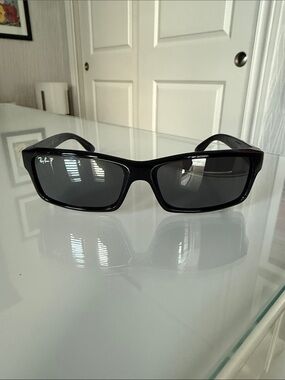Ray-Ban Black Rectangular Polarized Sunglasses